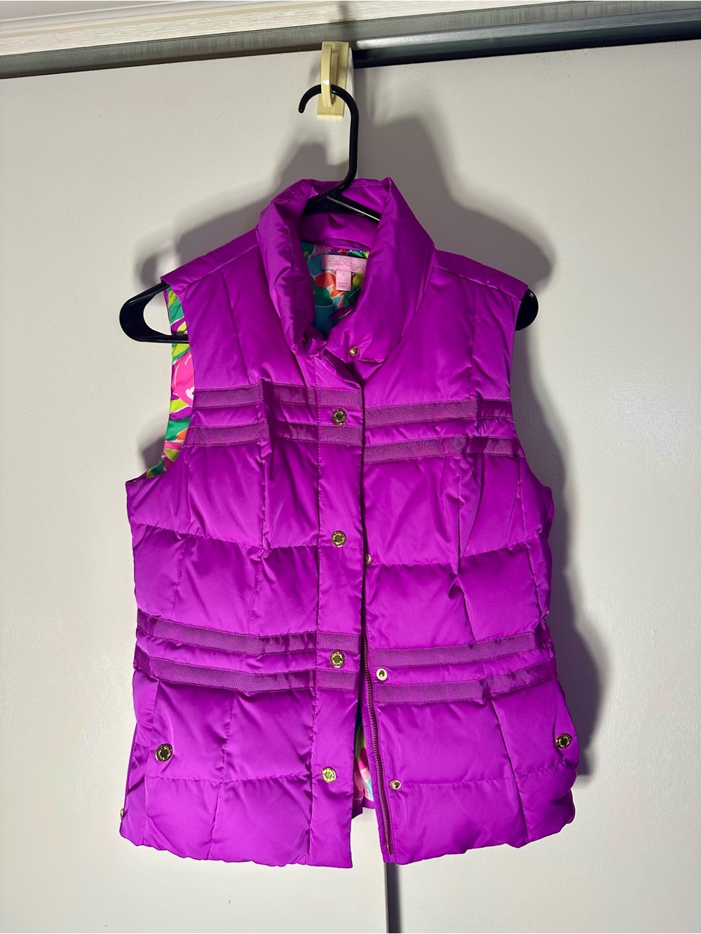 Lilly Pulitzer Fuchsia Quilted Puffer Vest